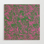 Pink petals on green Wood Wall Art Gallery Image 1