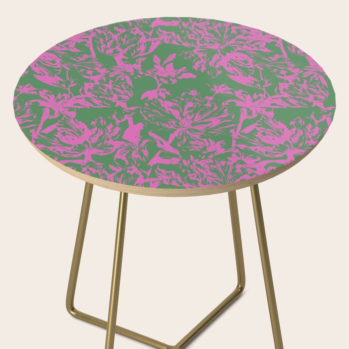 Pink petals on green Side Table Gallery Image 2