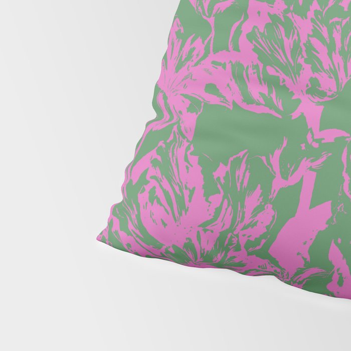 Pink petals on green Pillow Sham Gallery Image 4