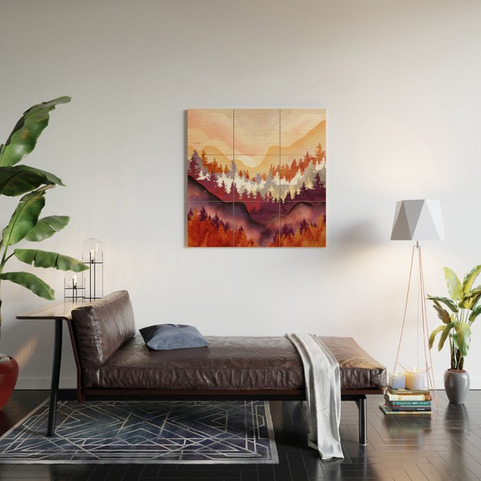Amber Forest Wood Wall Art Gallery Image 2