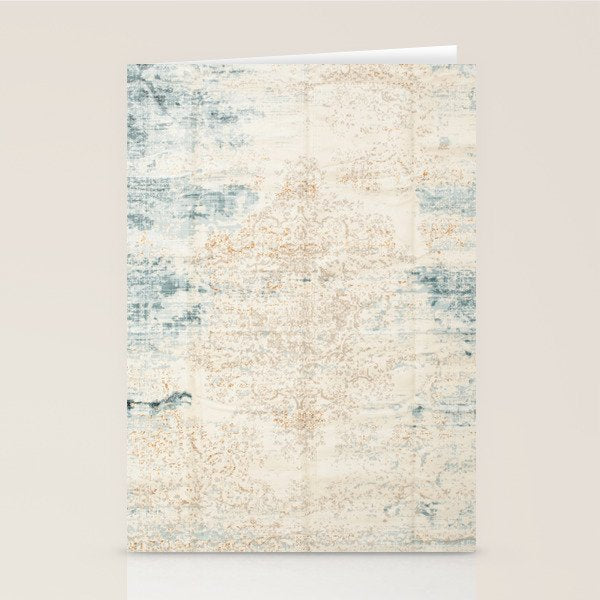 very worn blue and beige carpet Stationery Card Gallery Image 1