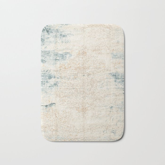very worn blue and beige carpet Bath Mat Gallery Image 1