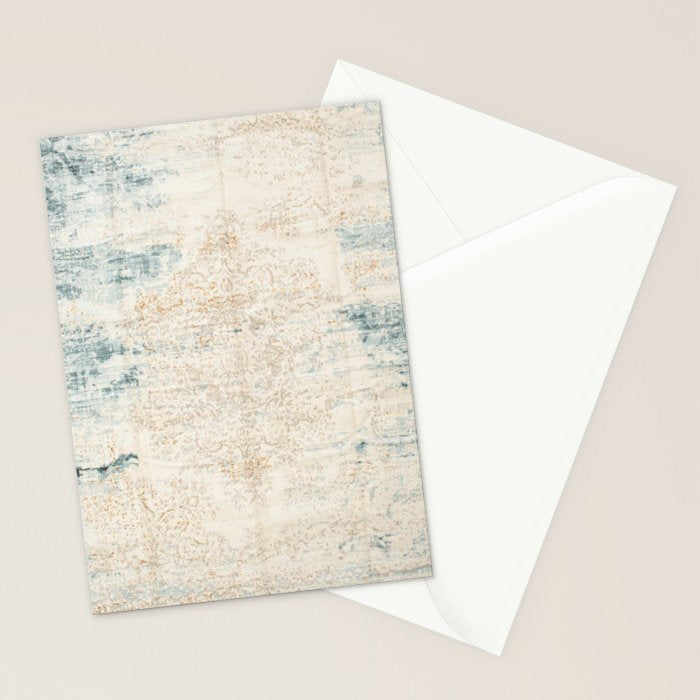 very worn blue and beige carpet Stationery Card Gallery Image 2