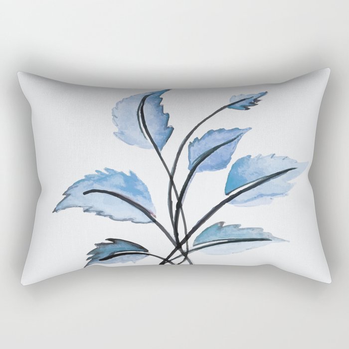 Blue leaves Rectangular Pillow Gallery Image 1