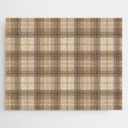 Beige Brown Tartan Plaid Pattern Jigsaw Puzzle Gallery Image 1