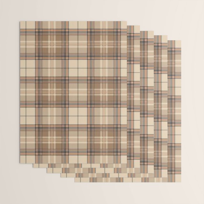 Beige Brown Tartan Plaid Pattern Wrapping Paper Gallery Image 3