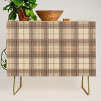 Beige Brown Tartan Plaid Pattern Credenza Gallery Image 1