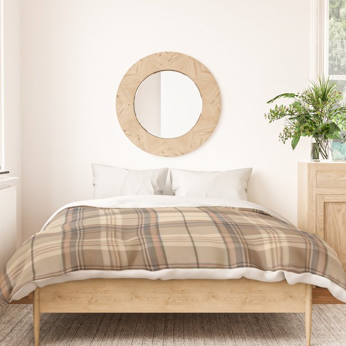 Beige Brown Tartan Plaid Pattern Duvet Cover Gallery Image 3