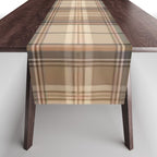 Beige Brown Tartan Plaid Pattern Table Runner Gallery Image 1