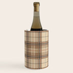 Beige Brown Tartan Plaid Pattern Wine Chiller Gallery Image 3