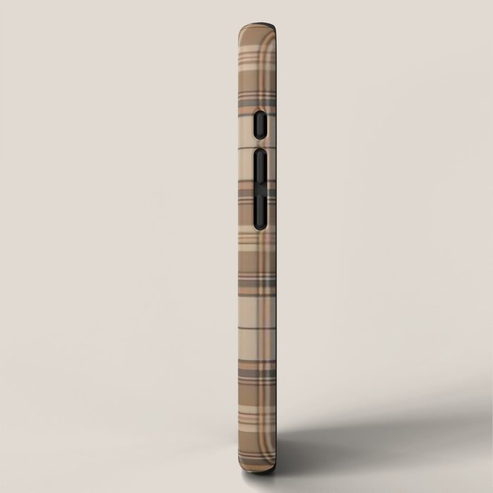 Beige Brown Tartan Plaid Pattern iPhone Case Gallery Image 2