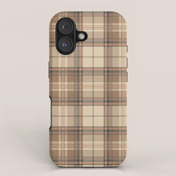 Beige Brown Tartan Plaid Pattern iPhone Case Gallery Image 1