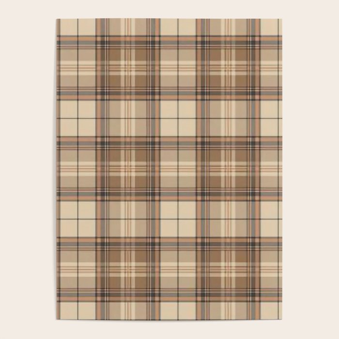 Beige Brown Tartan Plaid Pattern Poster Gallery Image 1