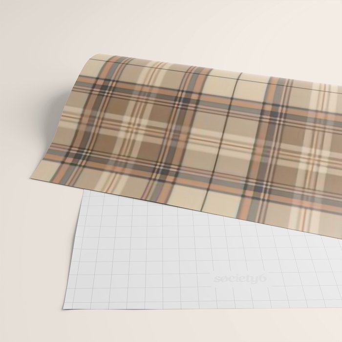 Beige Brown Tartan Plaid Pattern Wrapping Paper Gallery Image 2