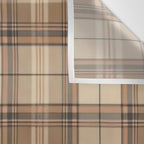 Beige Brown Tartan Plaid Pattern Wall Tapestry Gallery Image 3