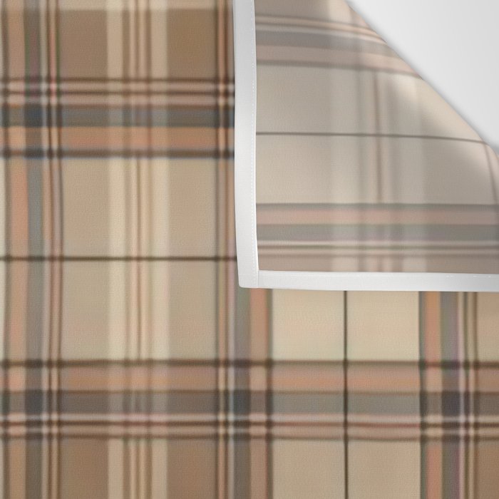 Beige Brown Tartan Plaid Pattern Wall Tapestry Gallery Image 3