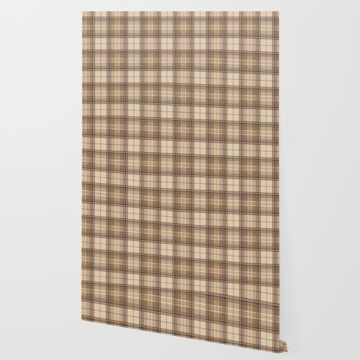 Beige Brown Tartan Plaid Pattern Wallpaper Gallery Image 2