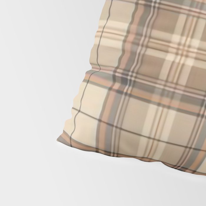 Beige Brown Tartan Plaid Pattern Pillow Sham Gallery Image 4