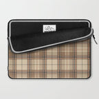 Beige Brown Tartan Plaid Pattern Laptop Sleeve Gallery Image 2