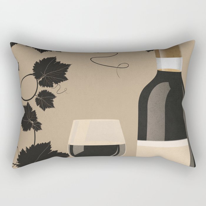 Black Wine 2 Rectangular Pillow Gallery Image 2