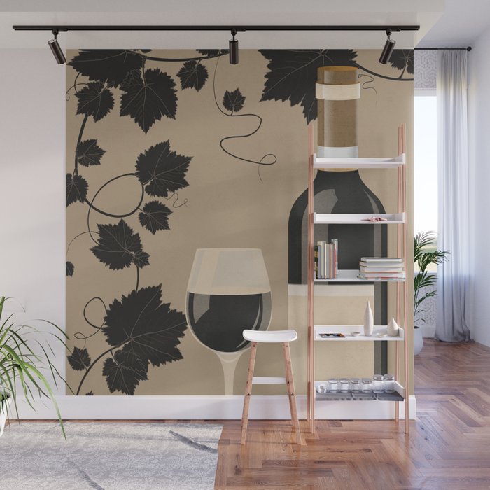 Black Wine 2 Wall Mural Gallery Image 1