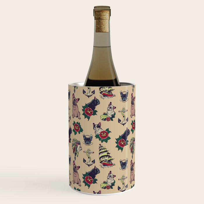 French  Bulldog Tattoo Wine Chiller Gallery Image 2