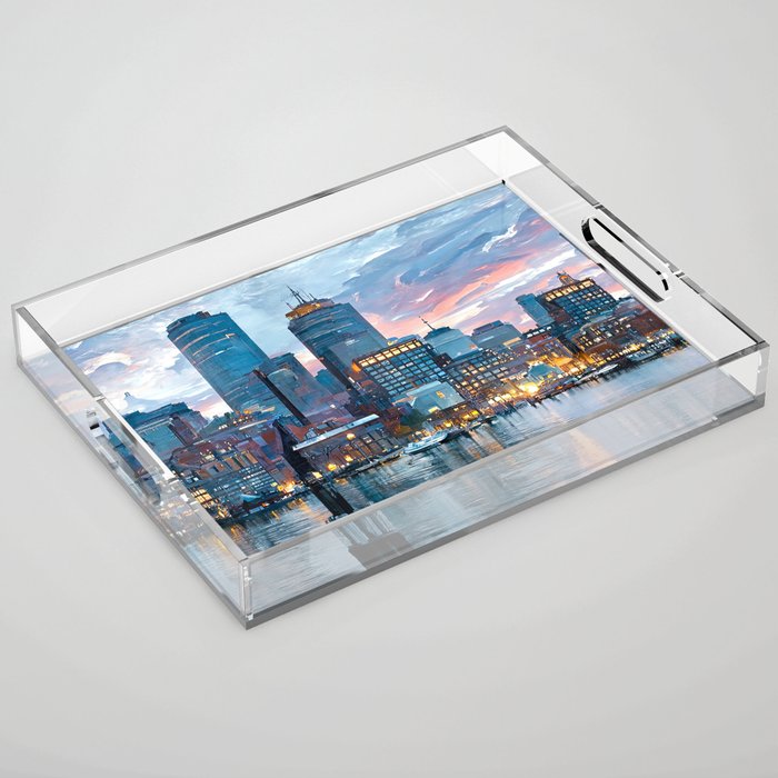 Boston Skyline Acrylic Tray Gallery Image 1