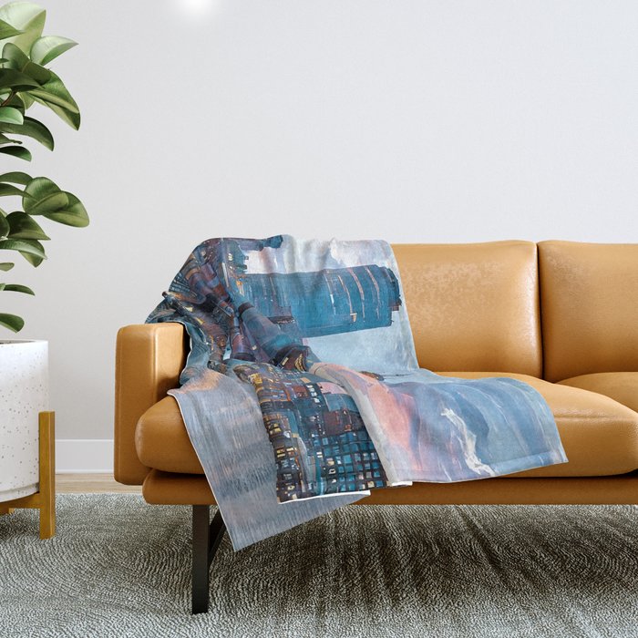 Boston Skyline Throw Blanket Gallery Image 1