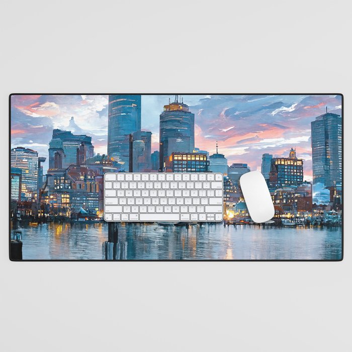 Boston Skyline Desk Mat Gallery Image 1