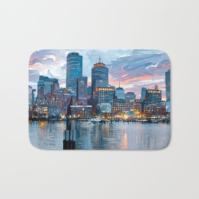 Boston Skyline Bath Mat Gallery Image 1