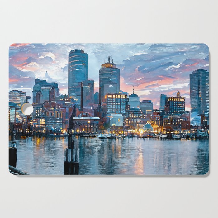 Boston Skyline Cutting Board Gallery Image 1