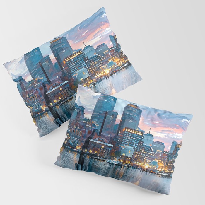 Boston Skyline Pillow Sham Gallery Image 1