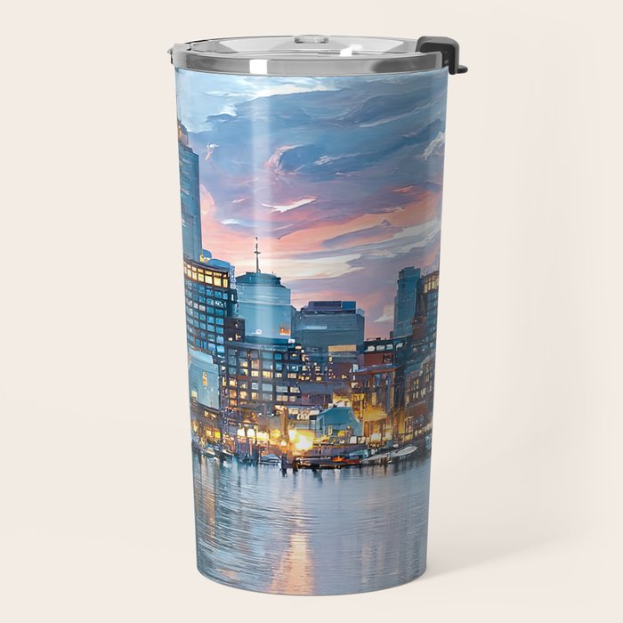 Boston Skyline Travel Mug Gallery Image 2