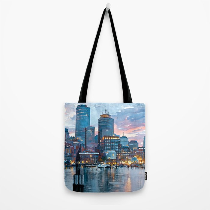 Boston Skyline Tote Bag Gallery Image 2