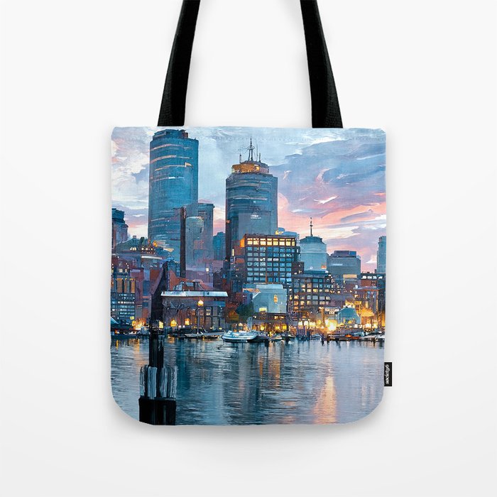 Boston Skyline Tote Bag Gallery Image 1