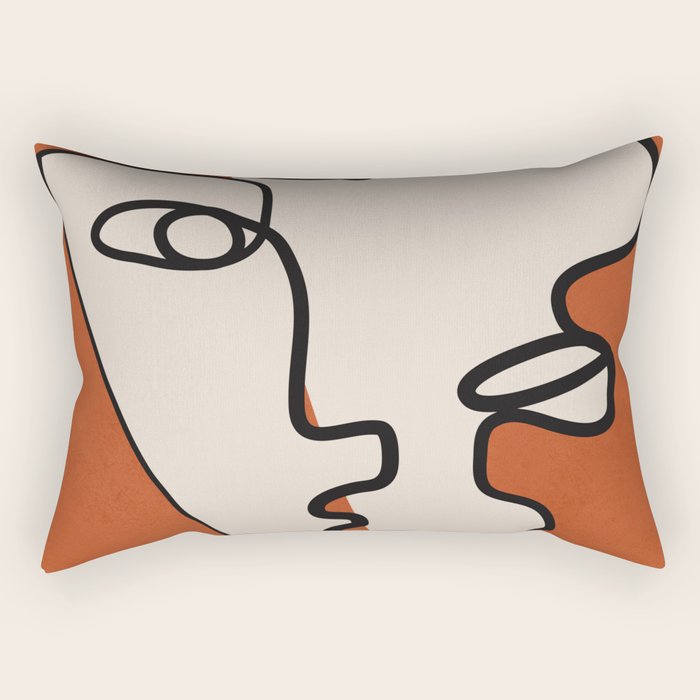 Interwoven Faces 2 Rectangular Pillow Gallery Image 1