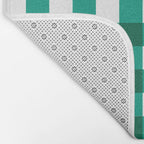 Classic Green Gingham Checkered Pattern Bath Mat Gallery Image 2