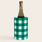 Classic Green Gingham Checkered Pattern Wine Chiller Gallery Image 2
