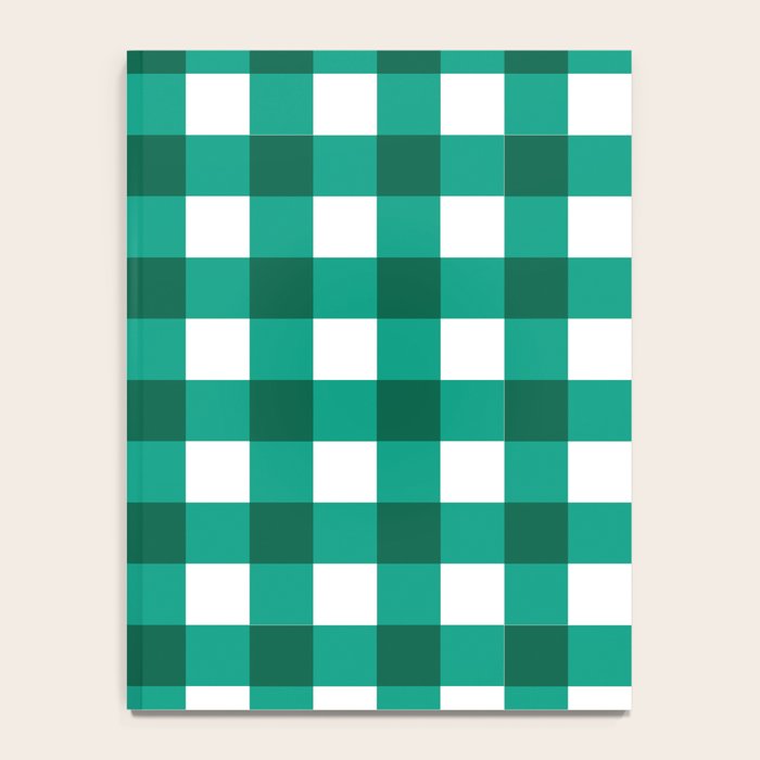 Classic Green Gingham Checkered Pattern Notebook Gallery Image 4
