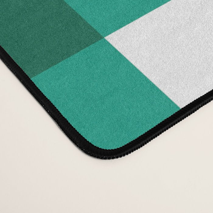 Classic Green Gingham Checkered Pattern Desk Mat Gallery Image 4