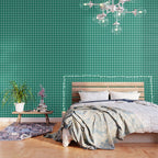 Classic Green Gingham Checkered Pattern Wallpaper Gallery Image 3