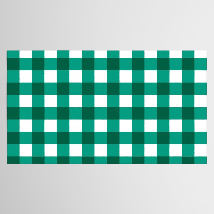 Classic Green Gingham Checkered Pattern Tablecloth Gallery Image 2