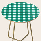 Classic Green Gingham Checkered Pattern Side Table Gallery Image 2