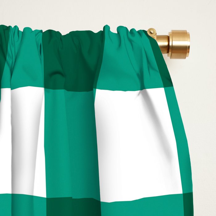 Classic Green Gingham Checkered Pattern Window Curtain Gallery Image 2