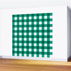 Classic Green Gingham Checkered Pattern Wall Mural Gallery Image 2