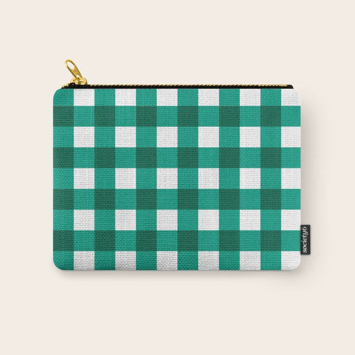 Classic Green Gingham Checkered Pattern Carry All Pouch Gallery Image 1