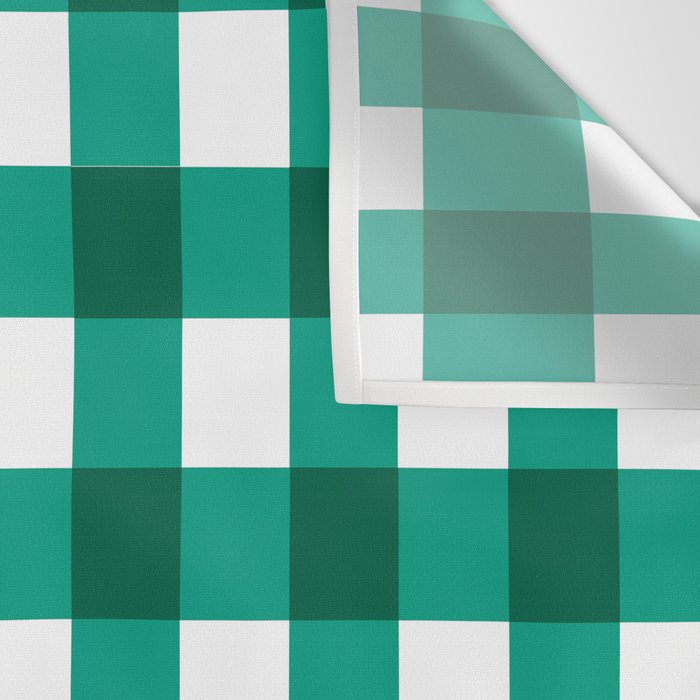 Classic Green Gingham Checkered Pattern Wall Tapestry Gallery Image 3