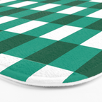 Classic Green Gingham Checkered Pattern Bath Mat Gallery Image 3