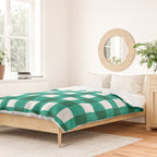Classic Green Gingham Checkered Pattern Duvet Cover Gallery Image 2