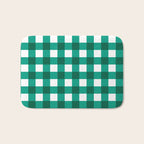 Classic Green Gingham Checkered Pattern Bath Mat Gallery Image 1